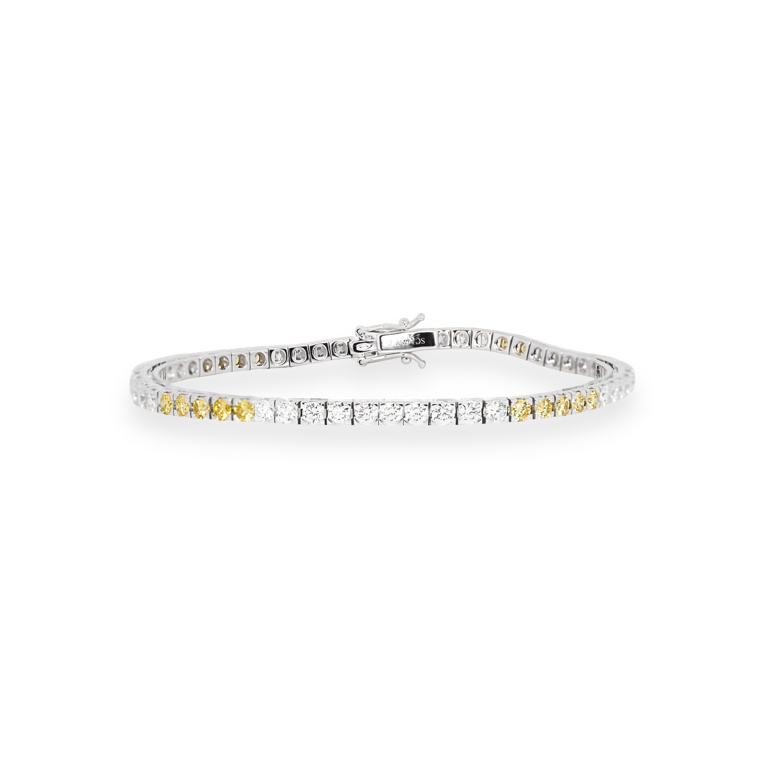 WHITE & YELLOW DIAMOND TENNIS BRACELET