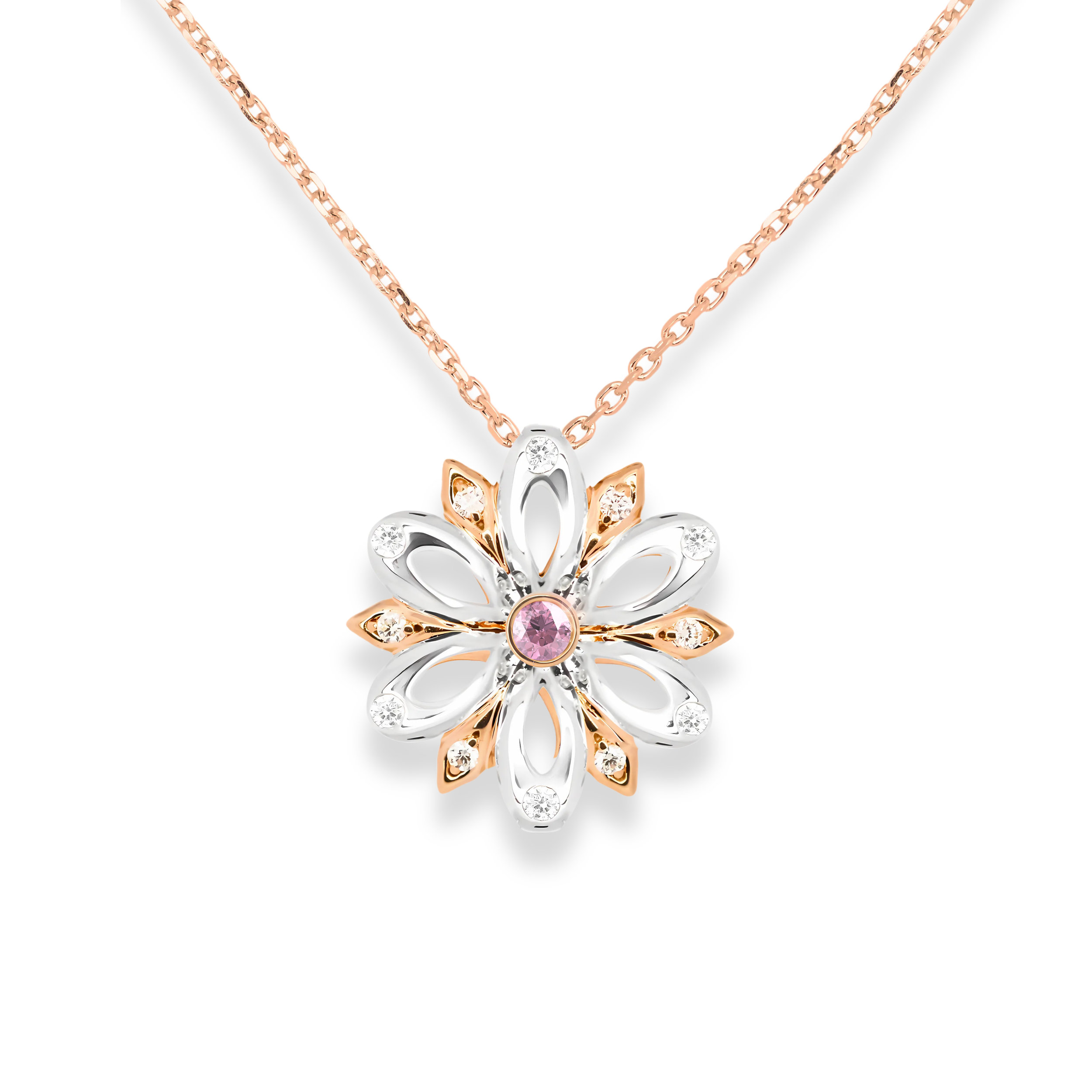 PINK DIAMOND FIORE PENDANT ROSE
