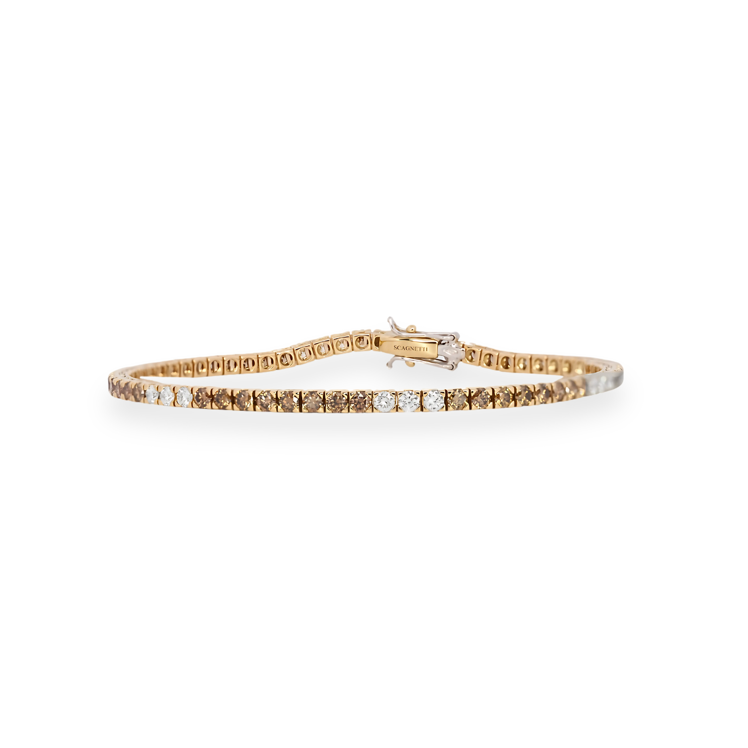 WHITE & COGNAC DIAMOND TENNIS BRACELET