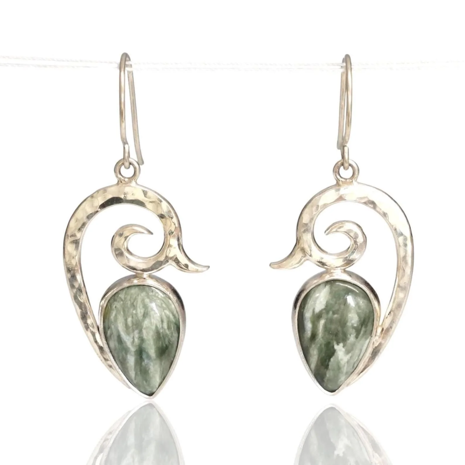 Seraphinite Spiral Vine Earrings