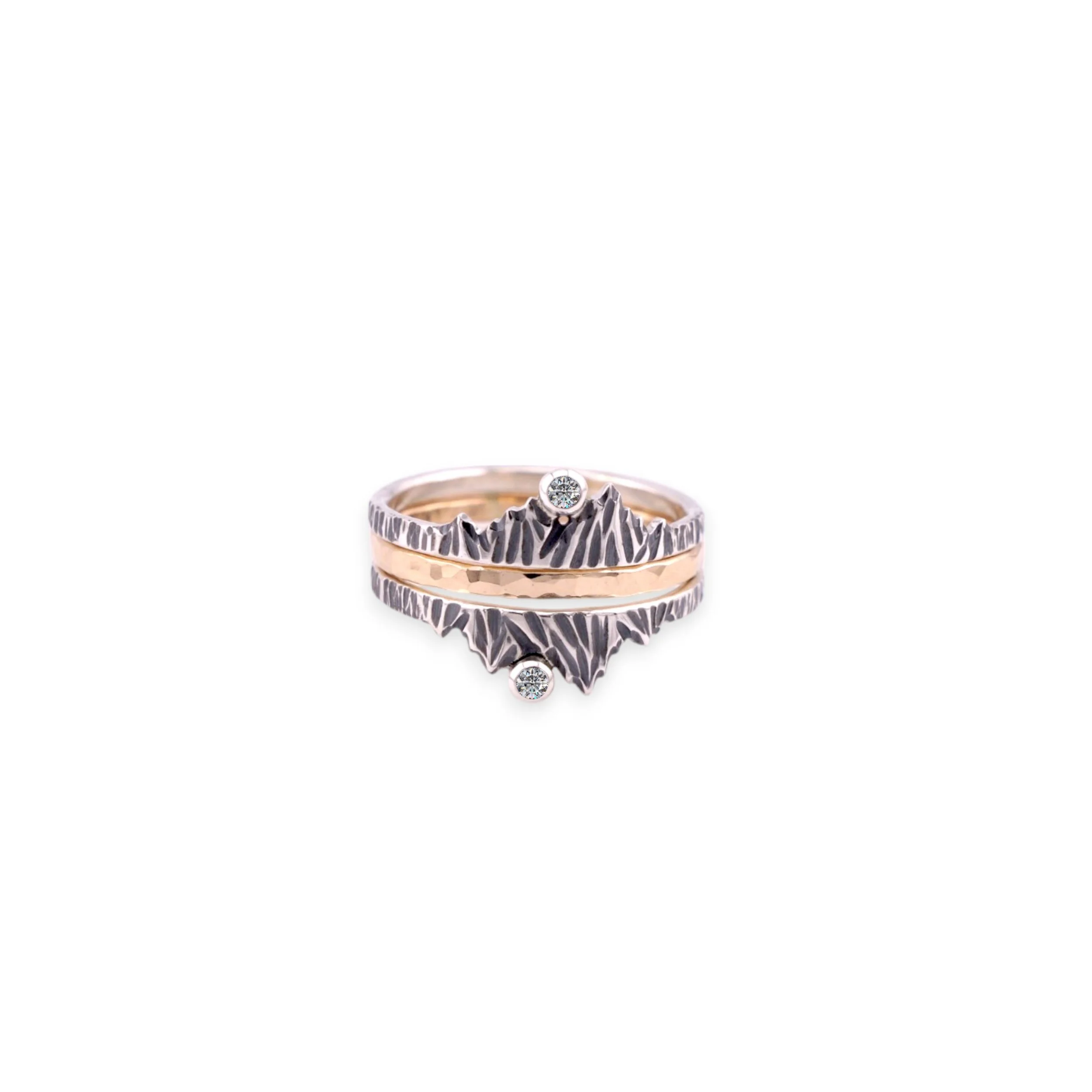 Moissanite Mountain Reflection Stacking Rings — Tyler Haas Designs