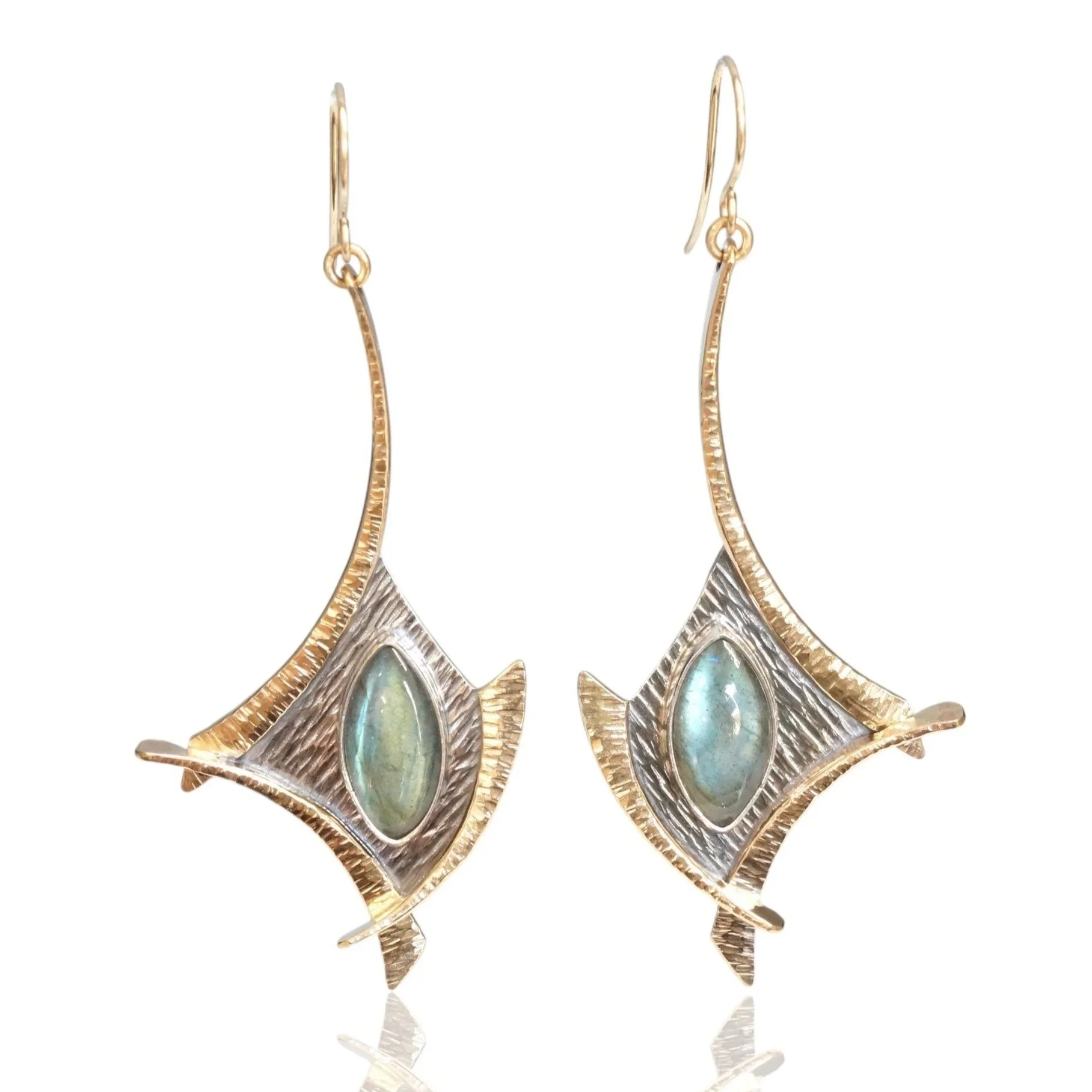 Labradorite Battle Axe Earrings