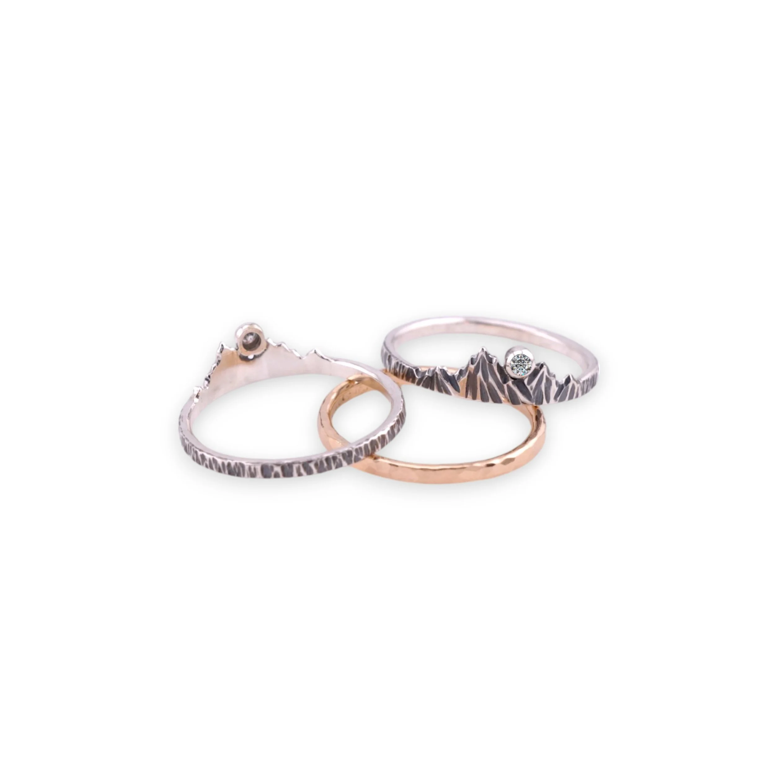 Moissanite Mountain Reflection Stacking Rings — Tyler Haas Designs