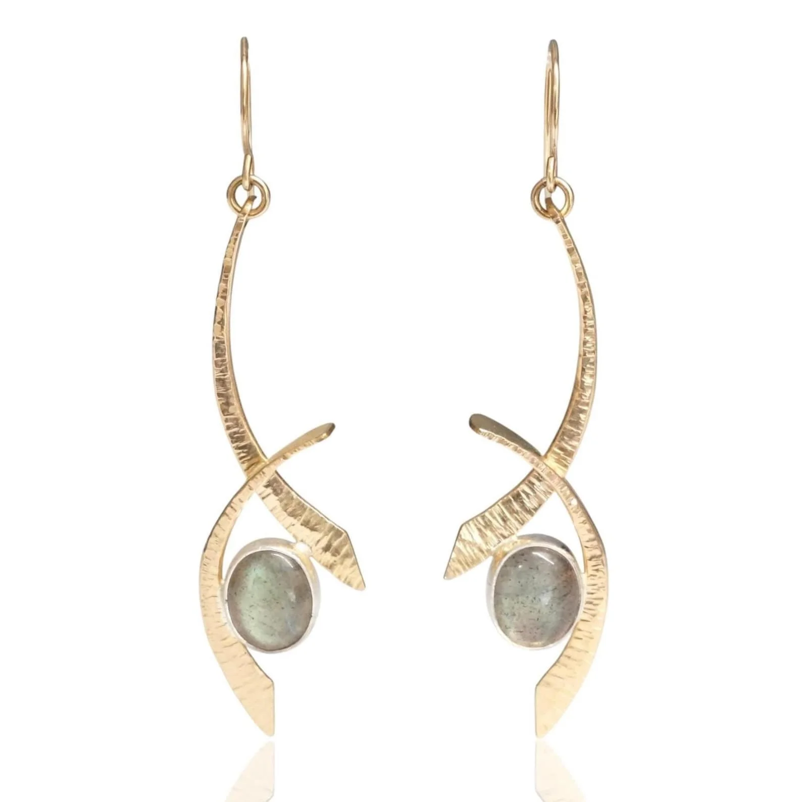 Labradorite Swoosh Earrings