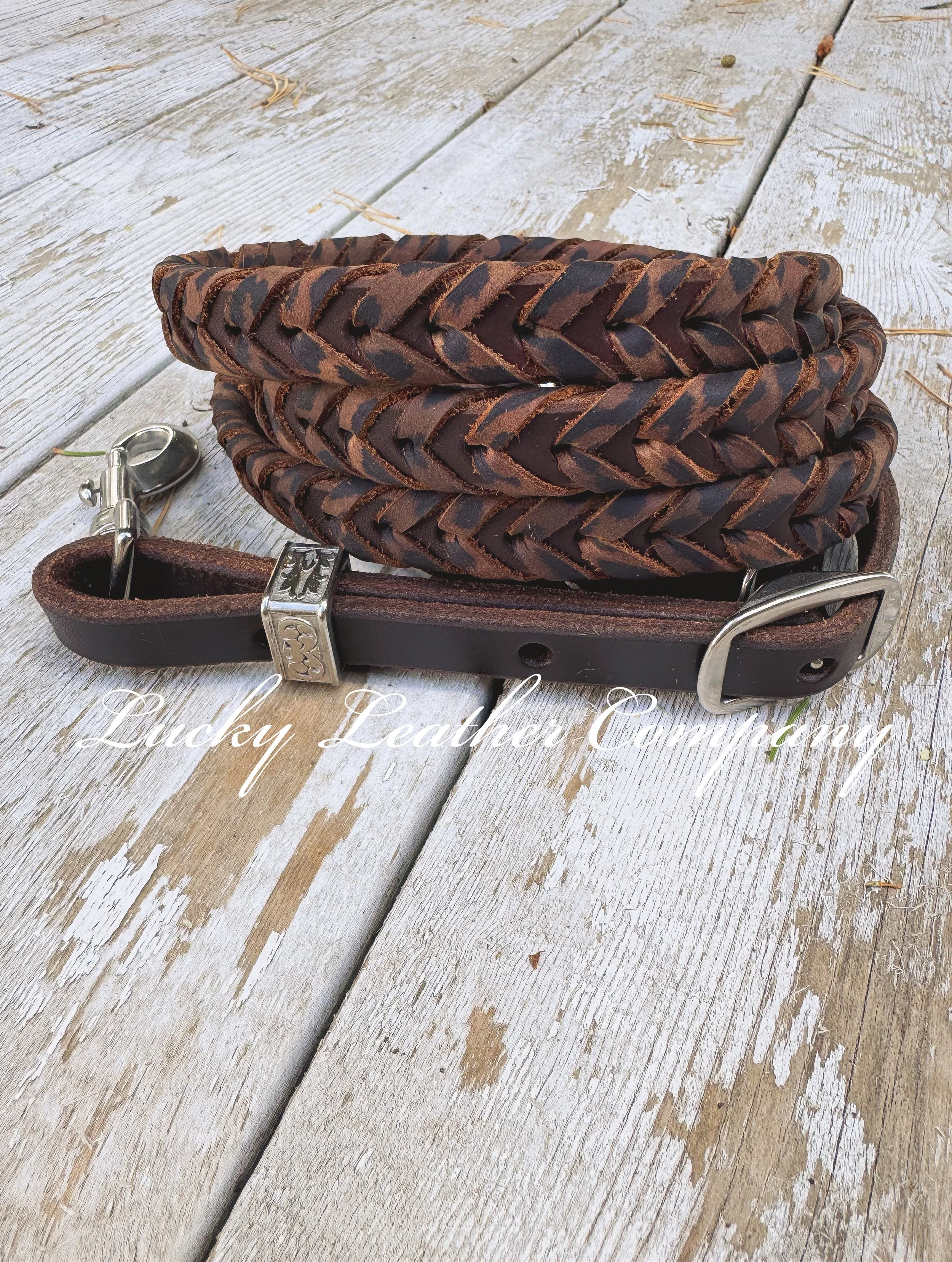 Double Laced Cheetah Barrel Reins
