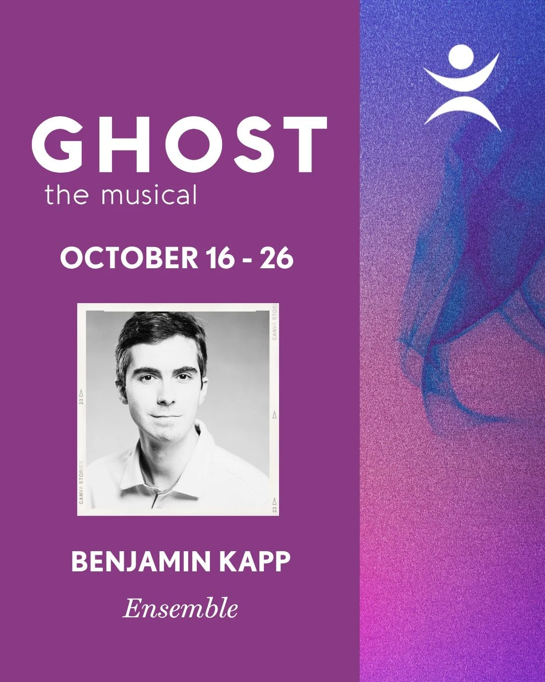 Get to know the cast of GHOST: THE MUSICAL at Hershey Area Playhouse, running 10/16-10/26! Get your tickets NOW at hap.ludus.com.

Benjamin Kapp (Ensemble) - Ben is pleased to be performing once again at HAP, previously appearing in Mary Poppins and 