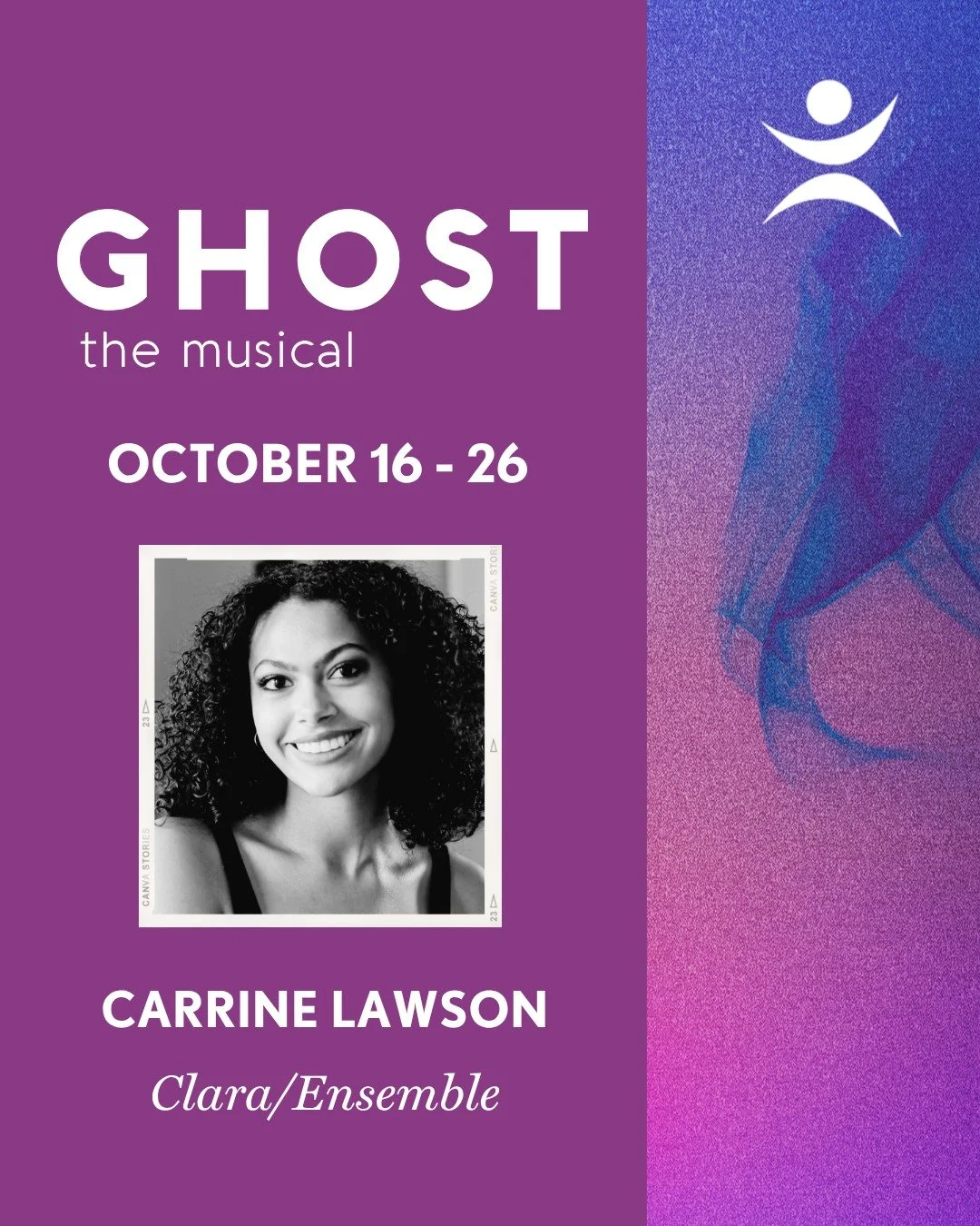 Get to know the cast of GHOST: THE MUSICAL at Hershey Area Playhouse, running 10/16-10/26! Get your tickets NOW at hap.ludus.com.

Carrine Lawson (Clara/Ensemble) is eager to be making her debut with Hershey Area Playhouse. She has performed many tim