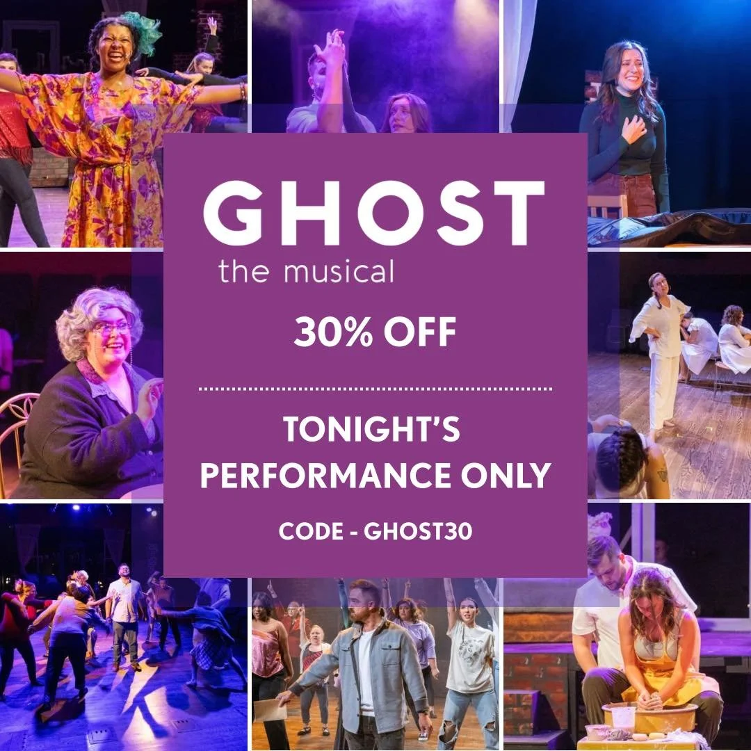 💜 One night only! Get 30% OFF tickets to Ghost the Musical &mdash; tonight&rsquo;s performance only!
Don&rsquo;t miss this hauntingly beautiful story of love, loss, and letting go.

🎟️ Use code GHOST30 at checkout. Ticket link in bio!