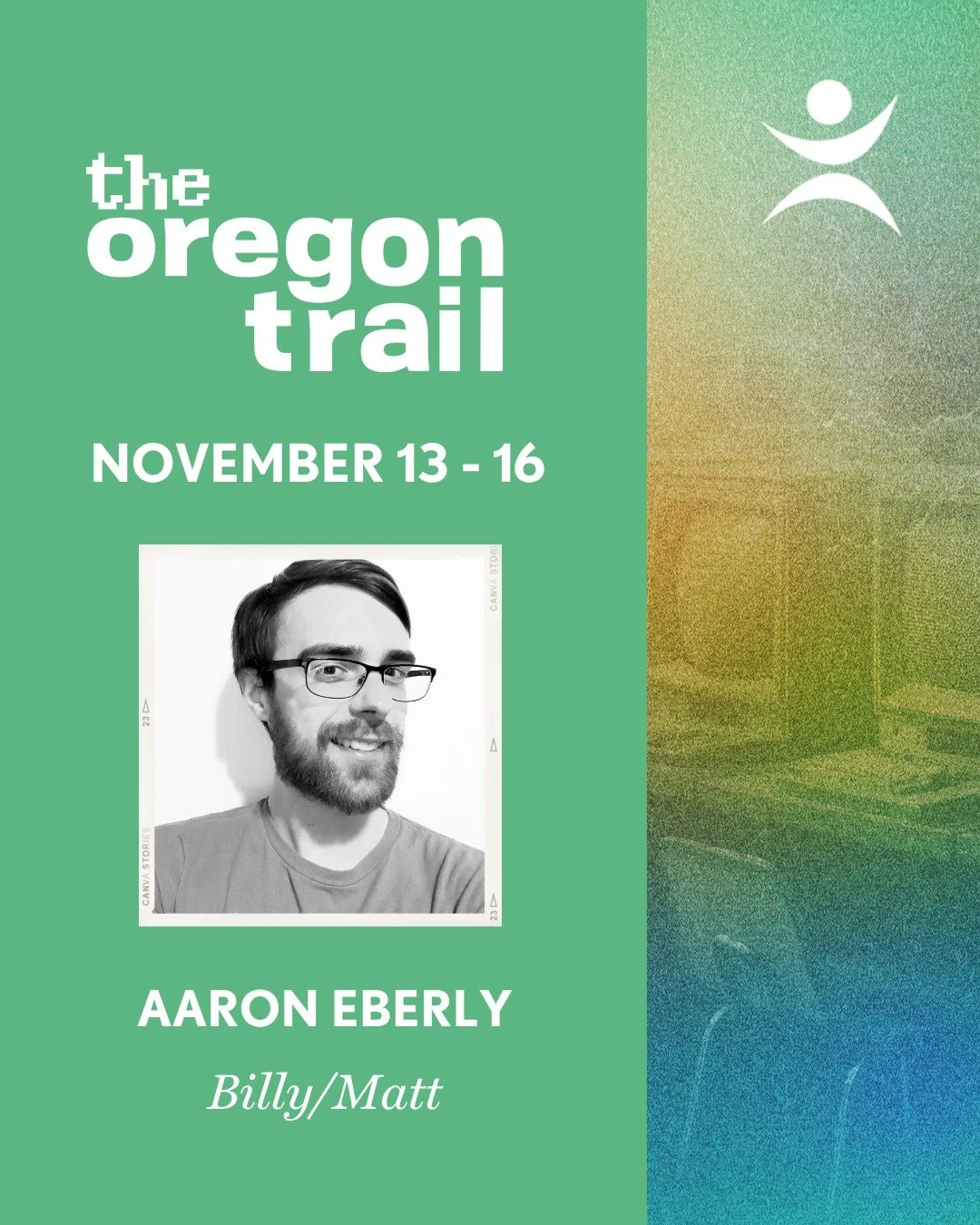 Get to know the cast of THE OREGON TRAIL by Bekah Brunstetter, running November 13-16 at Hershey Area Playhouse! Tickets available now at hap.ludus.com.

Aaron Eberly (Billy/Matt) is proud to be returning for his third Hershey Area Playhouse show. Pr