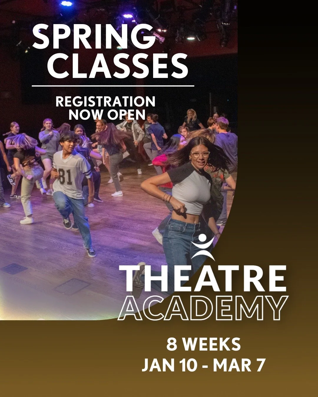 Spring Theatre Academy is BACK! 🎭✨

Eight weeks of acting, movement, storytelling, character work, and confidence-building &mdash; all led by local theatre professionals.

Swipe through to find your level, see class schedules, and get your rising st