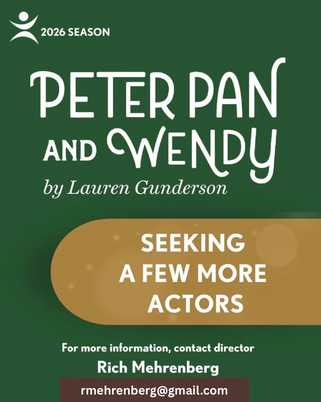 There&rsquo;s still room in Neverland. ✨
We&rsquo;re seeking a few more actors for Peter Pan and Wendy.
Interested? Reach out to director Rich Mehrenberg:
rmehrenberg@gmail.com
Come fly with us. 🌙 All Roles are Non-Equity, Non Paid
#HersheyAreaPlayh