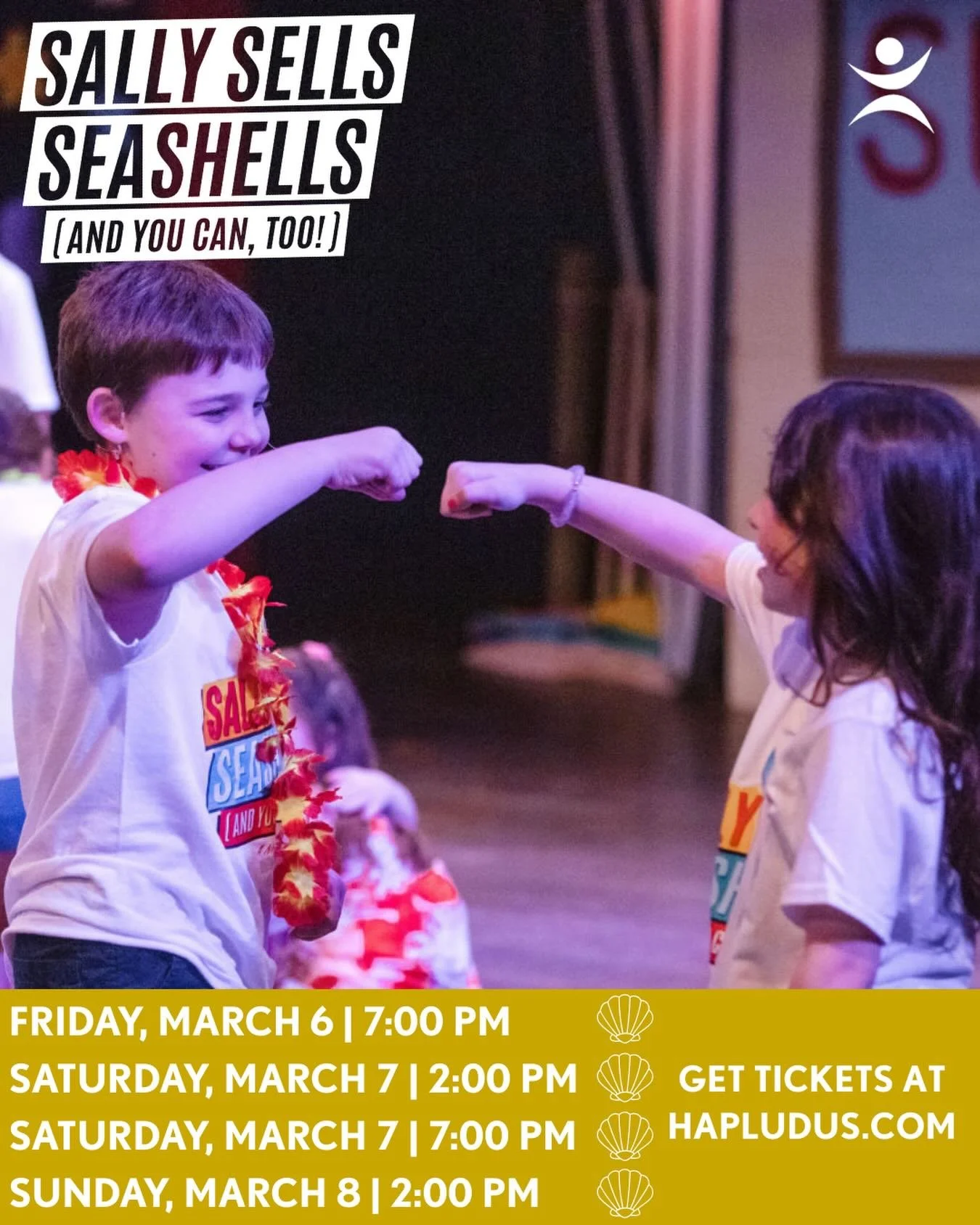 Let's Shellabrate! Three more chances to see Sally Sells Seashells!

Saturday, March 7 | 2:00 PM
Saturday, March 7 | 7:00 
Sunday, March 8 | 2:00 PM

Get your tickets now at hap.ludus.com.

Photography provided by @nathangrumbinephotography
#theater 