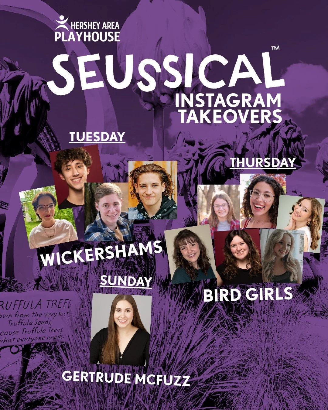 It&rsquo;s tech week in the Jungle of Nool! This week, some of the characters of Seuss are taking over our Instagram stories to bring you along for it all.

Follow the Wickershams, the Bird Girls, and Gertrude McFuzz behind the scenes of Seussical as