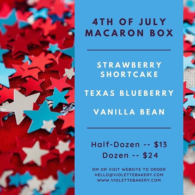This year&rsquo;s 4th of July may look a little different, but we are still celebrating! We&rsquo;re baking a limited batch of red, white, and blue 4th of July macaron boxes. Filled with three classic American flavors&mdash;Strawberry Shortcake, Texa