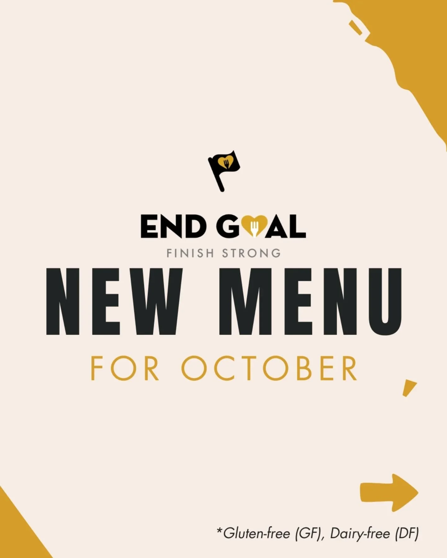 🍁 Fall flavors just hit the End Goal kitchen, and this month&rsquo;s lineup is pure comfort food with a healthy twist.

New October drops include:
🔥 Buffalo Chicken Wrap
🍝 Turkey Lasagna
🍞 Protein French Toast
🧁 Pumpkin Banana Muffins

Order now