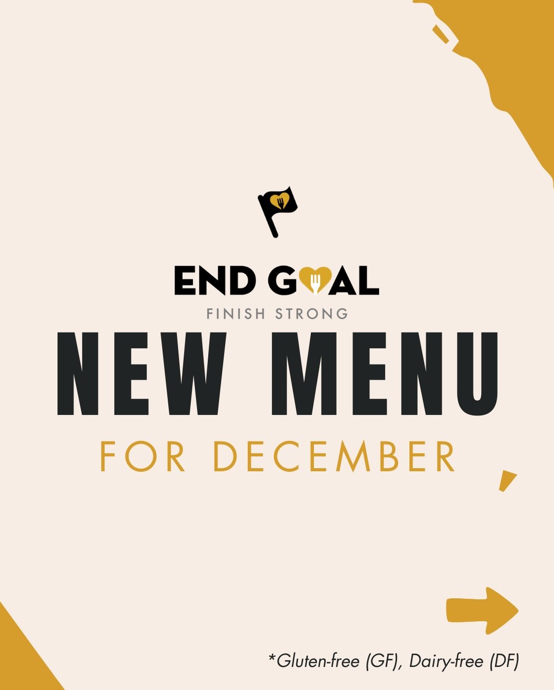🎅 The holiday season just rolled into the End Goal kitchen &mdash; and we brought the comfort and the gains. December&rsquo;s menu is serving cozy classics with a healthy twist (no guilt, just flavor 😋).

Here&rsquo;s what&rsquo;s fresh this month: