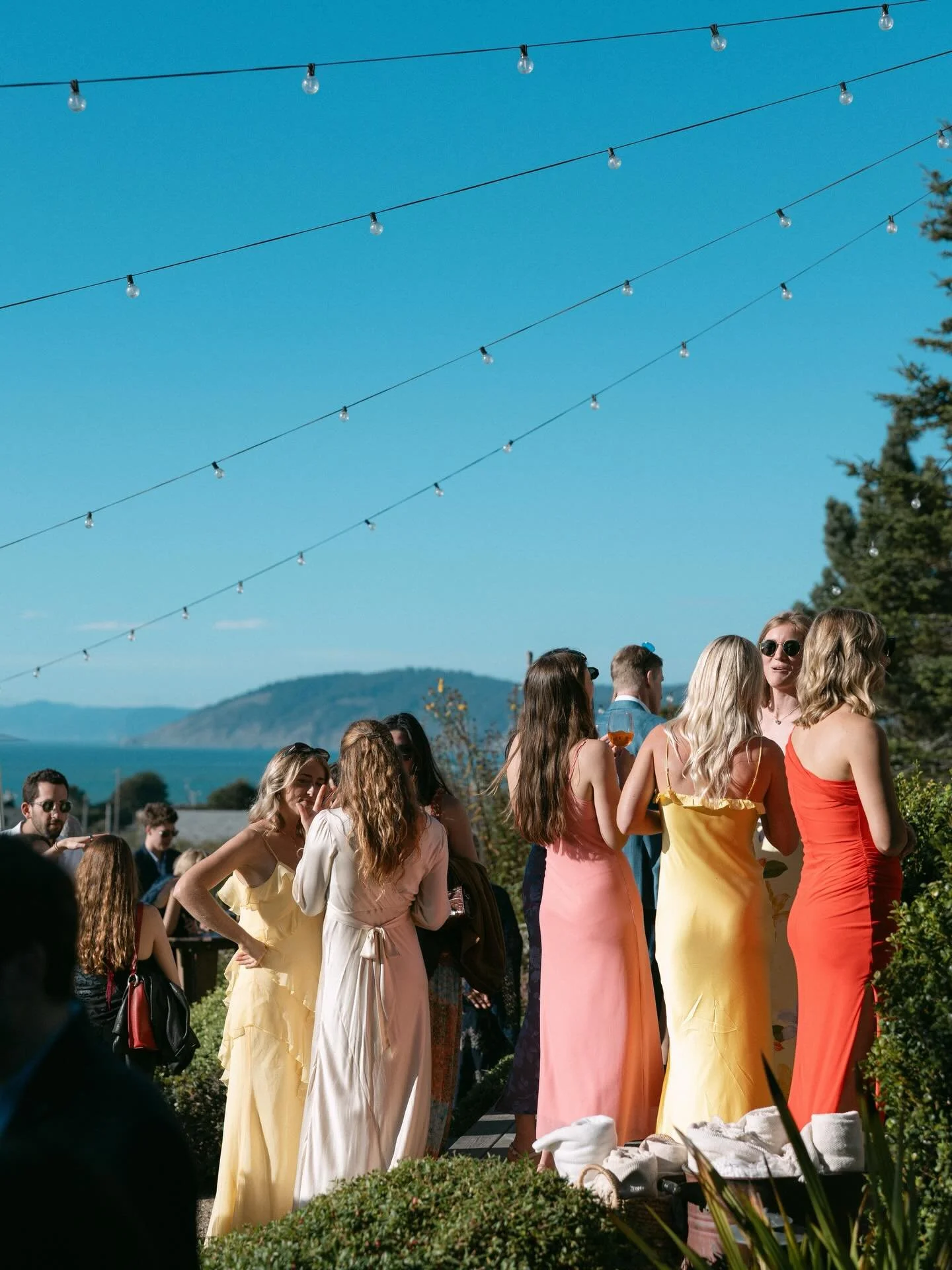 Cocktail hour is our favorite hour, especially with views like this 🌊

Photo: @loveyou.nadine 
Venue: @switzerfarm 
Florals: @heyheyweddingday 
Bar: @mendocino.outland.bartending 
Music: @bliukang 
Catering: @blackdogfarmcatering 
Rentals: @mattrowl