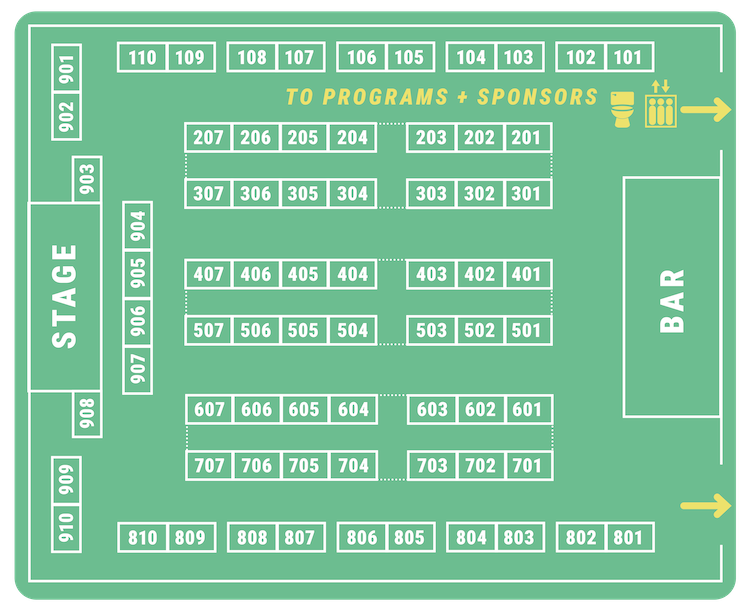 Exhibitor Hall table map.