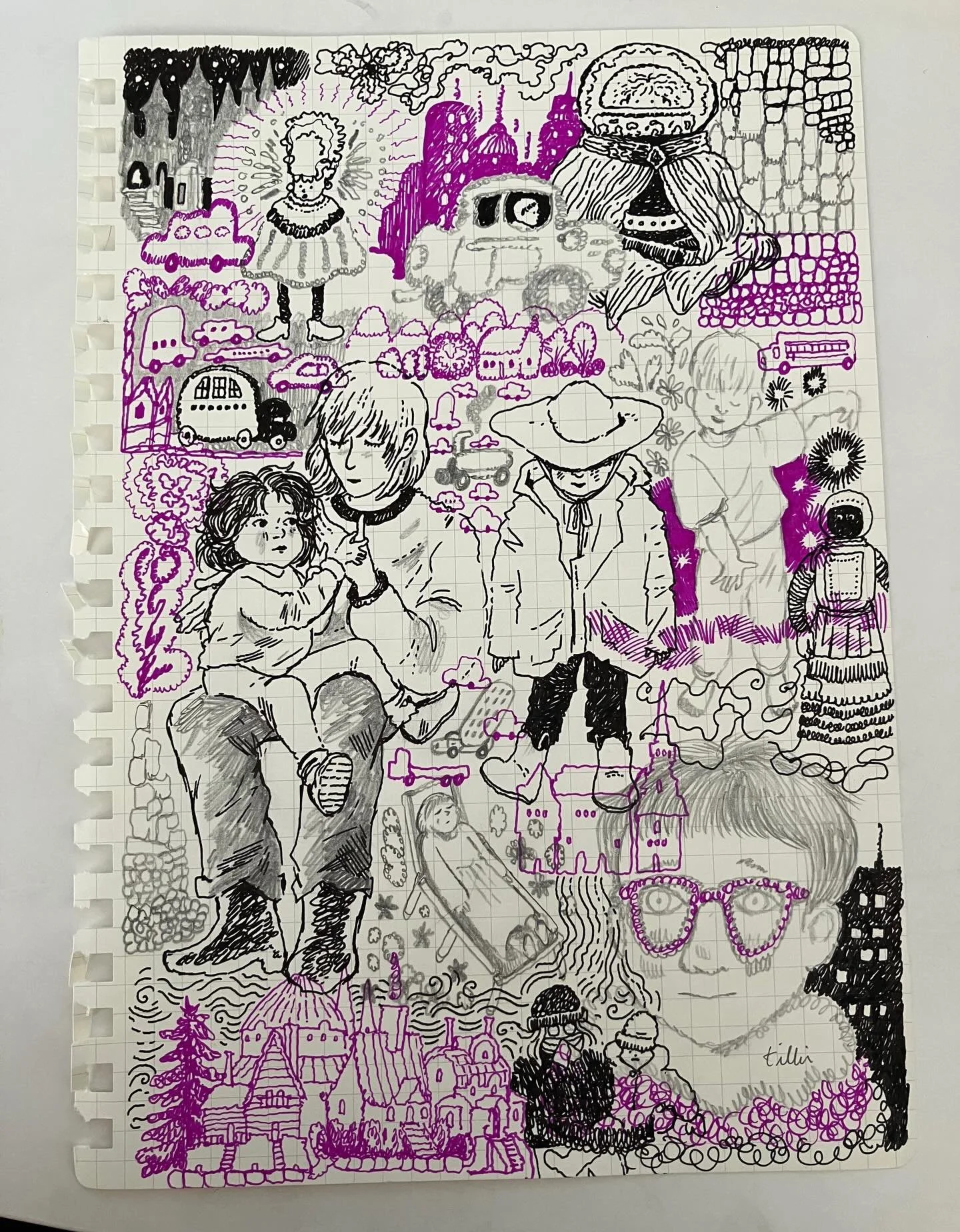 ⚡️AUCTION ITEM ⚡️
Holy cow it just arrived!!!! A Tillie Walden sketchbook page!!!!! For the auction!!! Tonight!!!!!! No time for hashtags!!!!!!!!