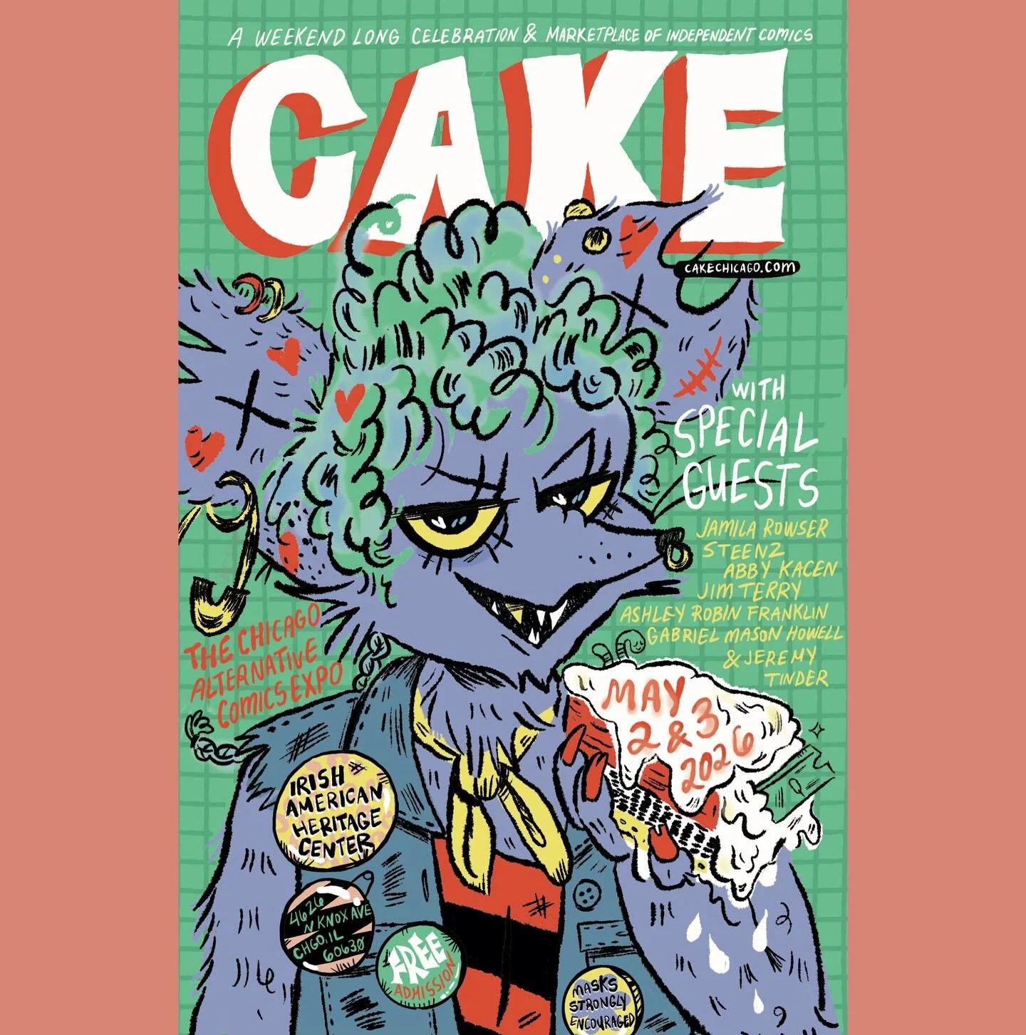 Our 2026 CAKE poster is revealed!!!
We&rsquo;re excited to welcome this year&rsquo;s artist, Chicago-born legend @biancaxunise 

Bianca Xunise&rsquo;s work has been regarded as &lsquo;gripping narrative[s], relatable situations, and evocative artwork