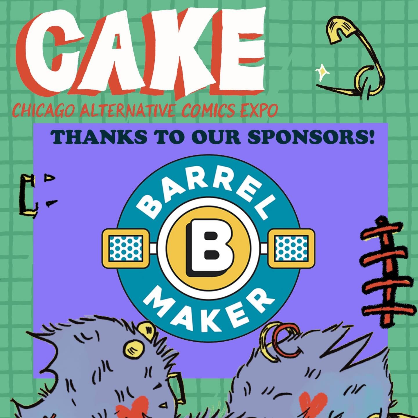 Thank you to our CAKE sponsors @barrelmakerprinting 
We&rsquo;ll have tees and totes with our amazing 2026 graphic by Bianca Xunise thanks to Barrelmaker!

As always, all proceeds from everything CAKE go directly towards funding the show, so come on 