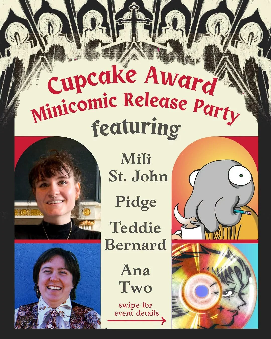 Don&rsquo;t miss the Cupcake Award Minicomic Release Party featuring comics readings by Mili St. John, Teddie Bernard, and Ana Two followed by a Q&amp;A with Mili and her mentor, Pidge! 

⭐ Join us on May 1 from 6:30 - 8pm at @skunkcabbagebooks - mas