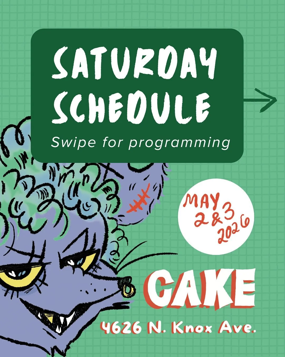 🍰 IS 1 WEEK AWAY! Start planning your weekend with these Saturday programs. Workshops, panels, and more! There&rsquo;s something for everyone at CAKE - and it&rsquo;s FREE to boot ✨
.
.
#chicago #chicagoevents #comics #alternativecomics #comicpanel 