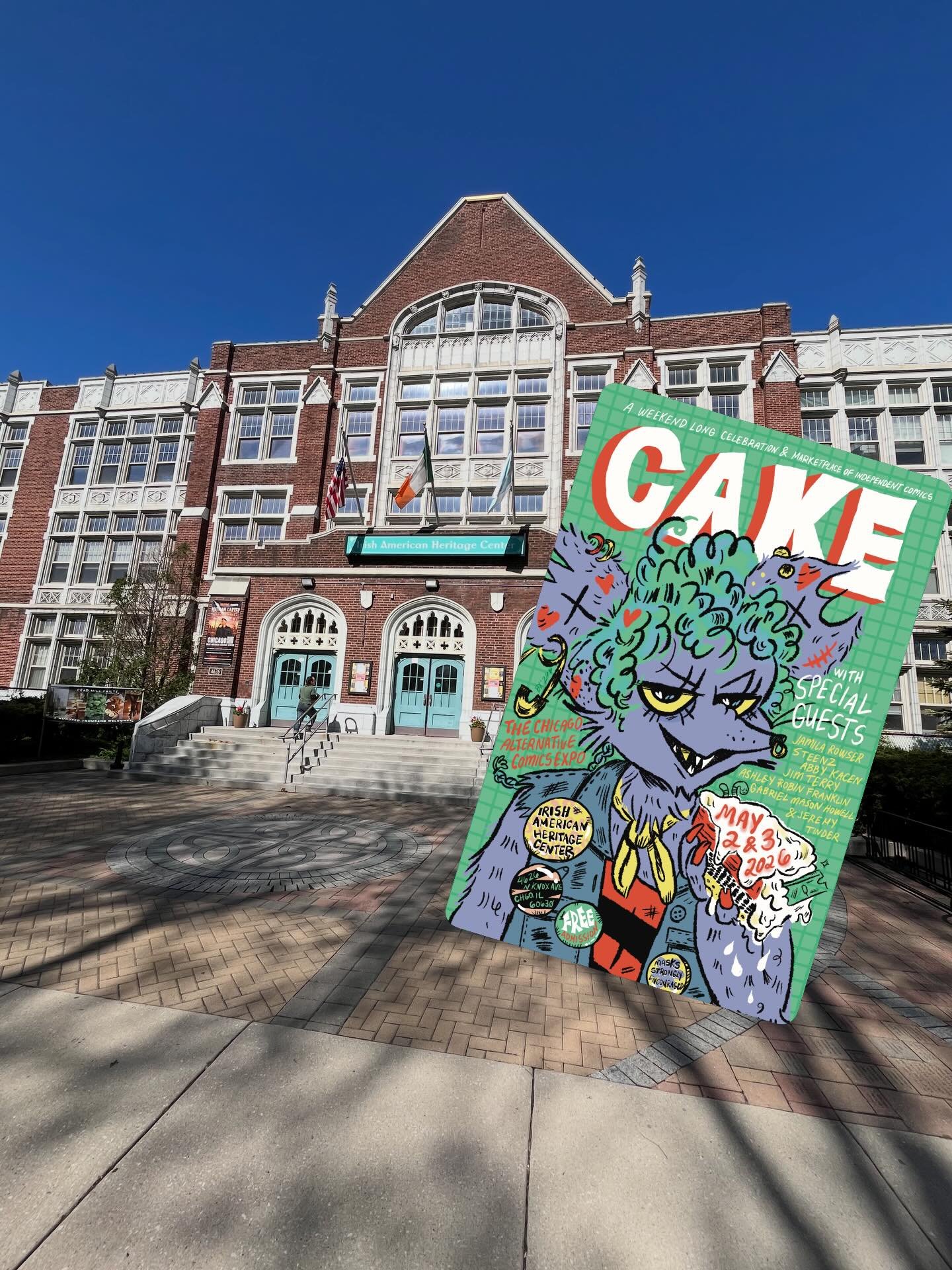 It&rsquo;s a beautiful day for COMICS! CAKE day two opens to the public at 11am! Head over to the Irish American Heritage Center 4626 N Knox Ave! We&rsquo;ll be here til 5 today!