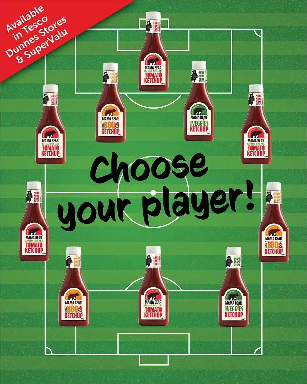 All eyes on Ireland this 14th October for the World Cup qualifiers ⚽️ But let&rsquo;s be real, the real MVP is Mama Bear Ketchup 🏆. Stock up at Dunnes Stores, SuperValu &amp; Tesco before kick off! #MamaBear&rdquo; #MamaBearKetchup #FeedYourFamilyHa