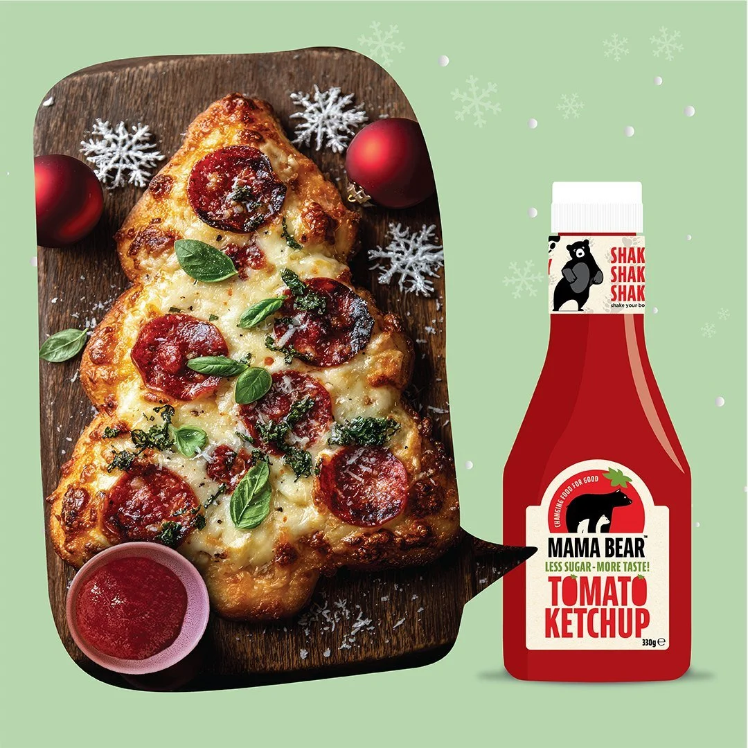 Christmas pizza night is here! Gather the family, layer on your favourite toppings, and don&rsquo;t forget a drizzle of Mama Bear Ketchup to make every bite magical.

Made with real ingredients and no nasties, it&rsquo;s the perfect festive treat for