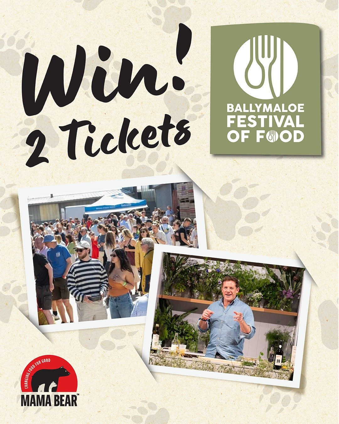 🐾Competition Time 🐾

Mama Bear is returning to the Ballymaloe Festival of Food this year, and we&rsquo;d love for you to come along with us.

Enjoy a full weekend of good food, cooking and connection, with lots for families to enjoy as well. Kids g
