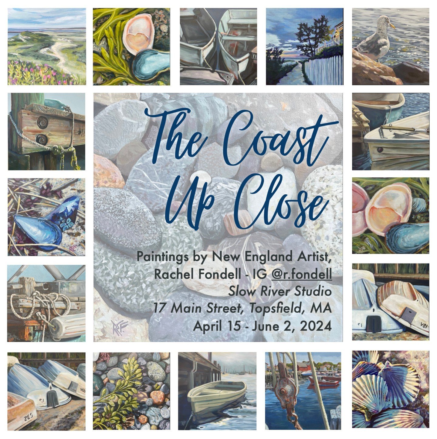 🥳 JOIN US THIS SUNDAY FROM 3-6pm 🥳  We are celebrating! 
Our gallery is filled with the wonderfully curious and careful coastal observations of Slow River Studio student, teacher and friend, Rachel Fondell. 

Please join us for this free reception 