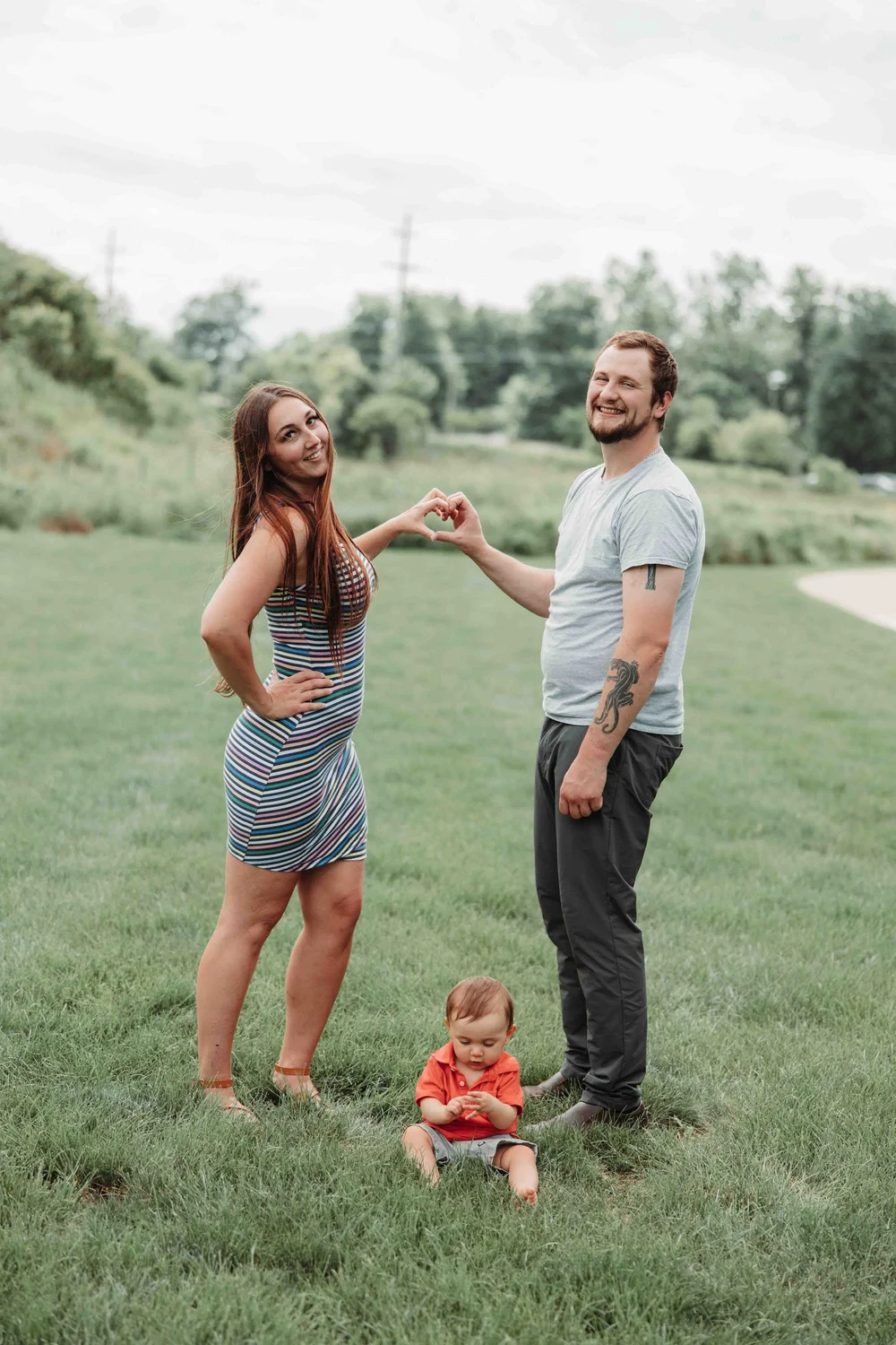 Family sharing loving moment outdoors in scenic nature setting