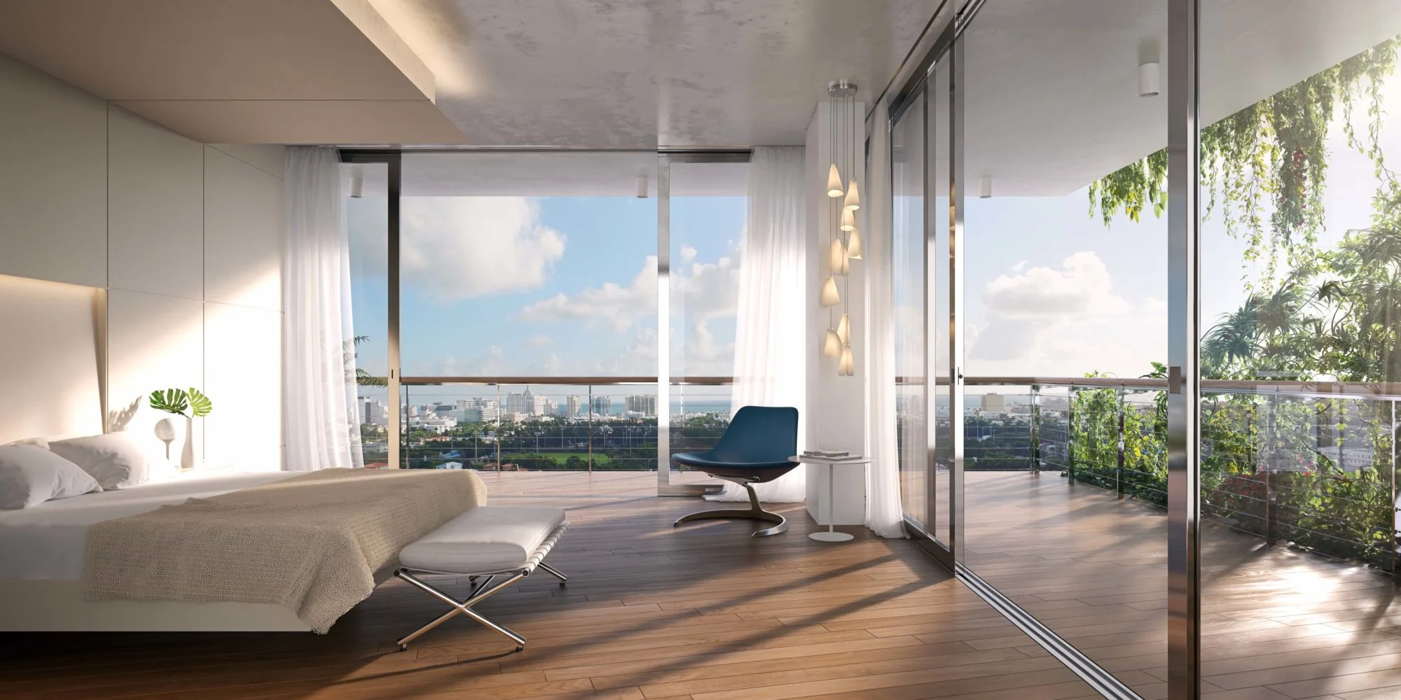 A sample master bedroom at Monad Terrace. (Image: Courtesy JDS Development Group)