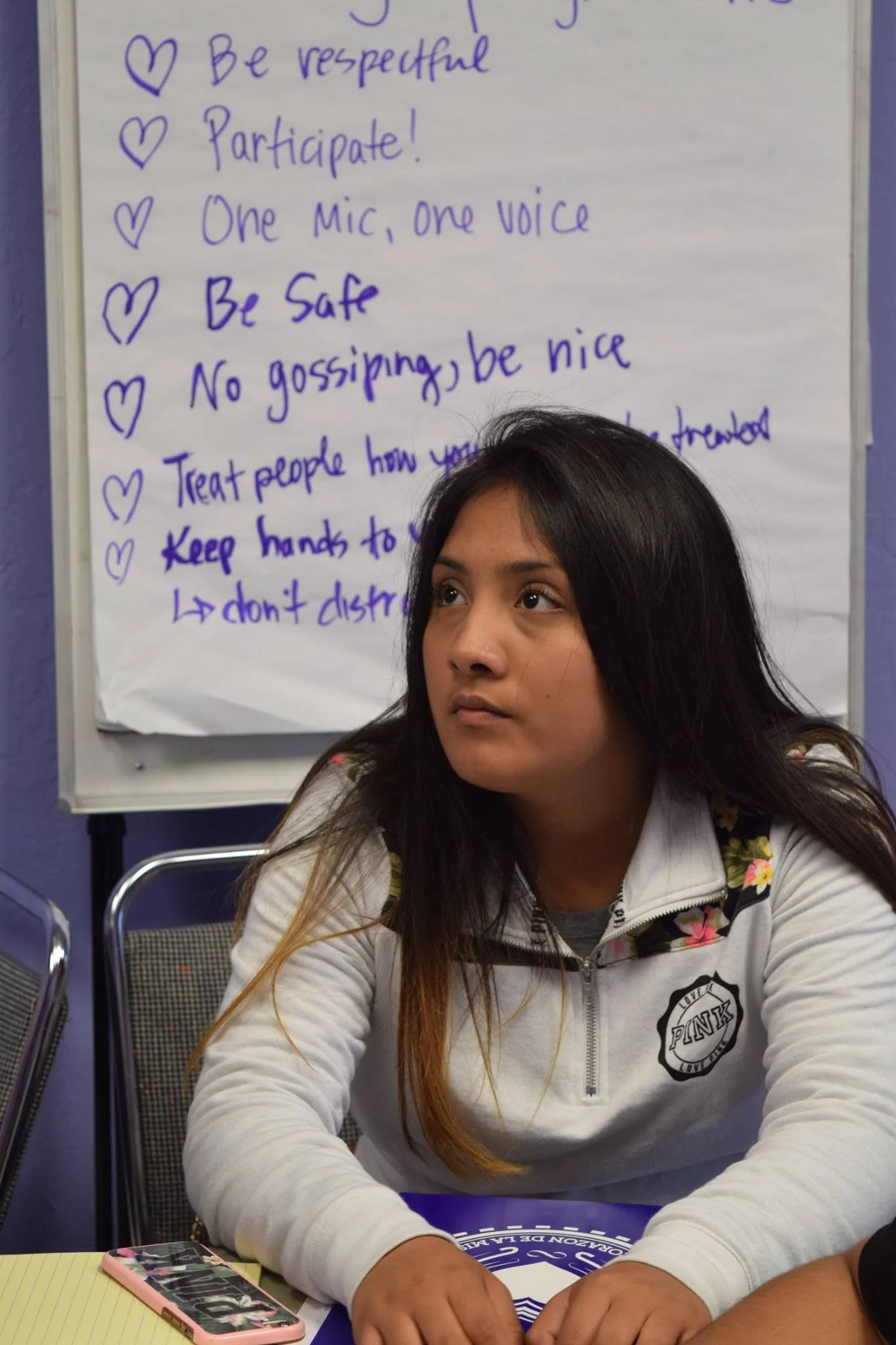 Rocio Navarro attends her after school program, "Young Queens" at Mission Girls center in the Mission, San Francisco, Calif., on May 12, 2016. She and her group members create an action plan to raise money and awareness for a local health center that