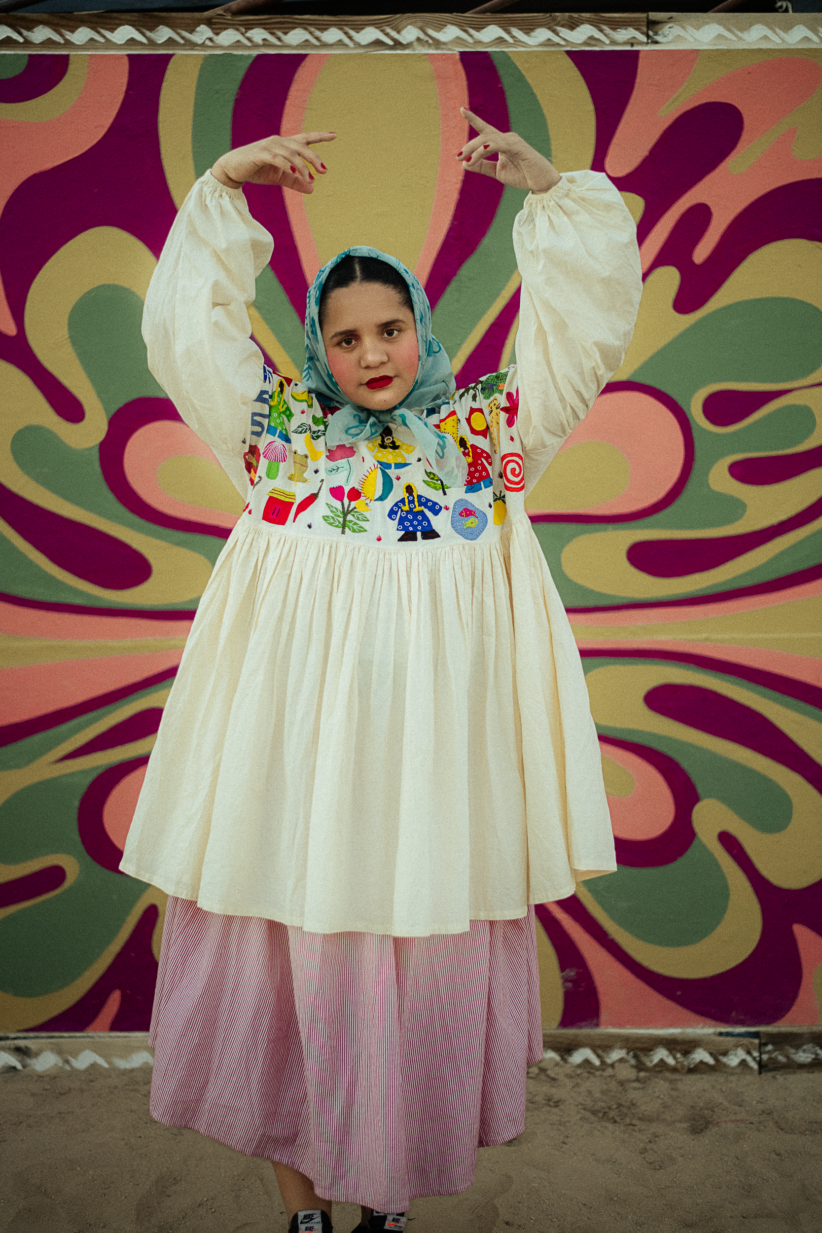 Lido Pimienta poses after her set at Joshua Tree Festival 2024. Image by Gí Tenamá