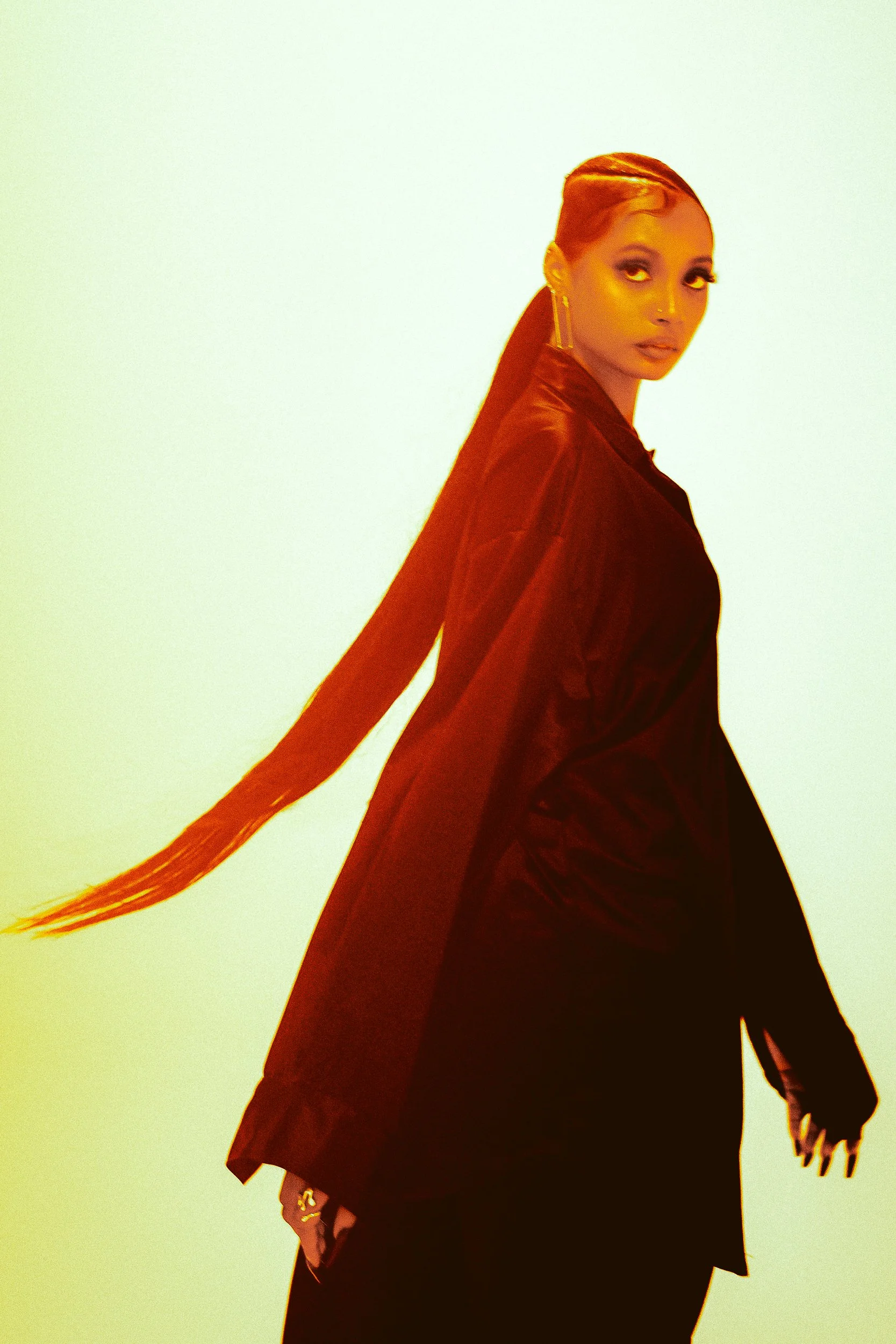 photographed during a studio photography session in Los Angeles for a fashion editorial collaboration with fashion photographer