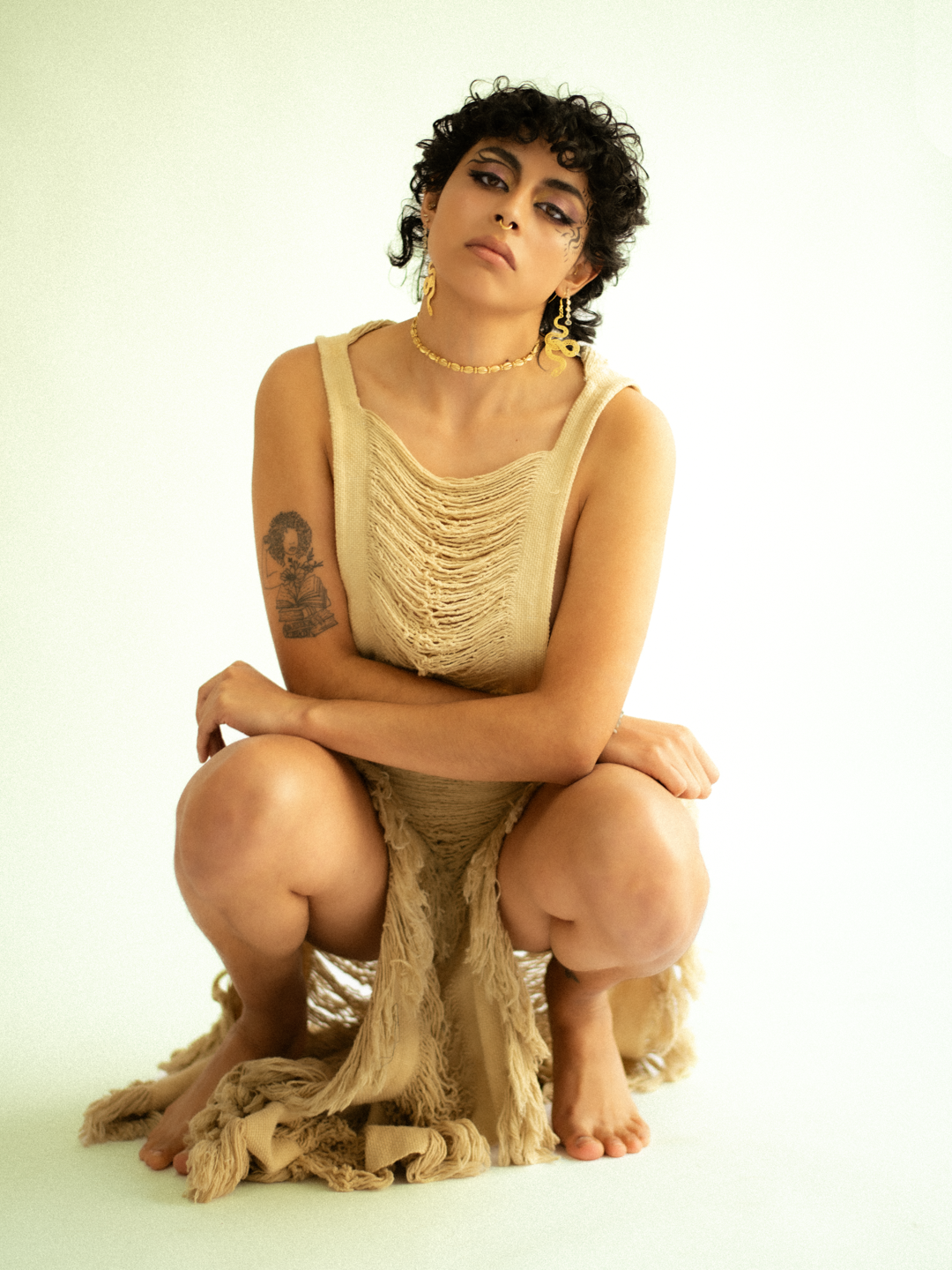 Los Angeles-based fashion editorial portrait photographer documenting style as self-expression, movement, and visual identity for a jewelry campaign, featuring a Latina model