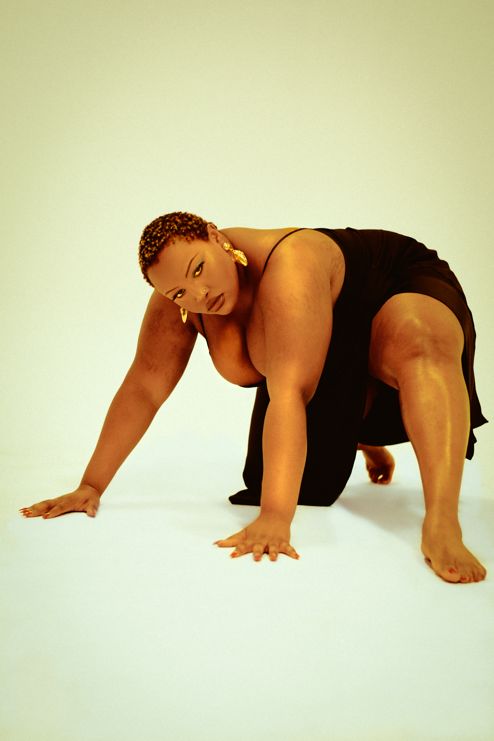 photographed during a studio photography session in Los Angeles for a fashion editorial collaboration with fashion photographer