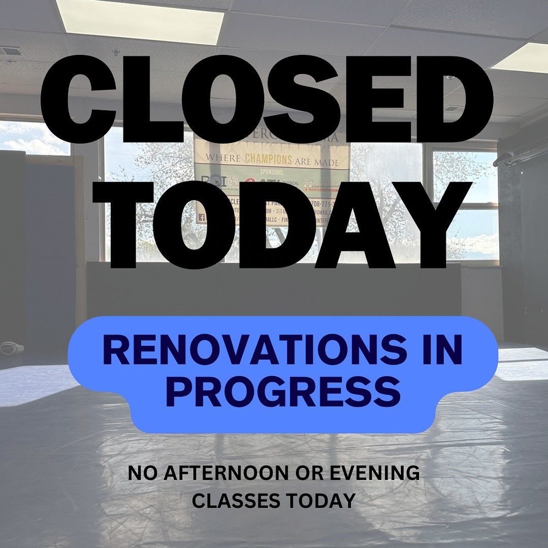 🚨 CLOSED TODAY 🚨
We are still renovating the mats so we will be closed for all classes today. We should be up and running again tomorrow!