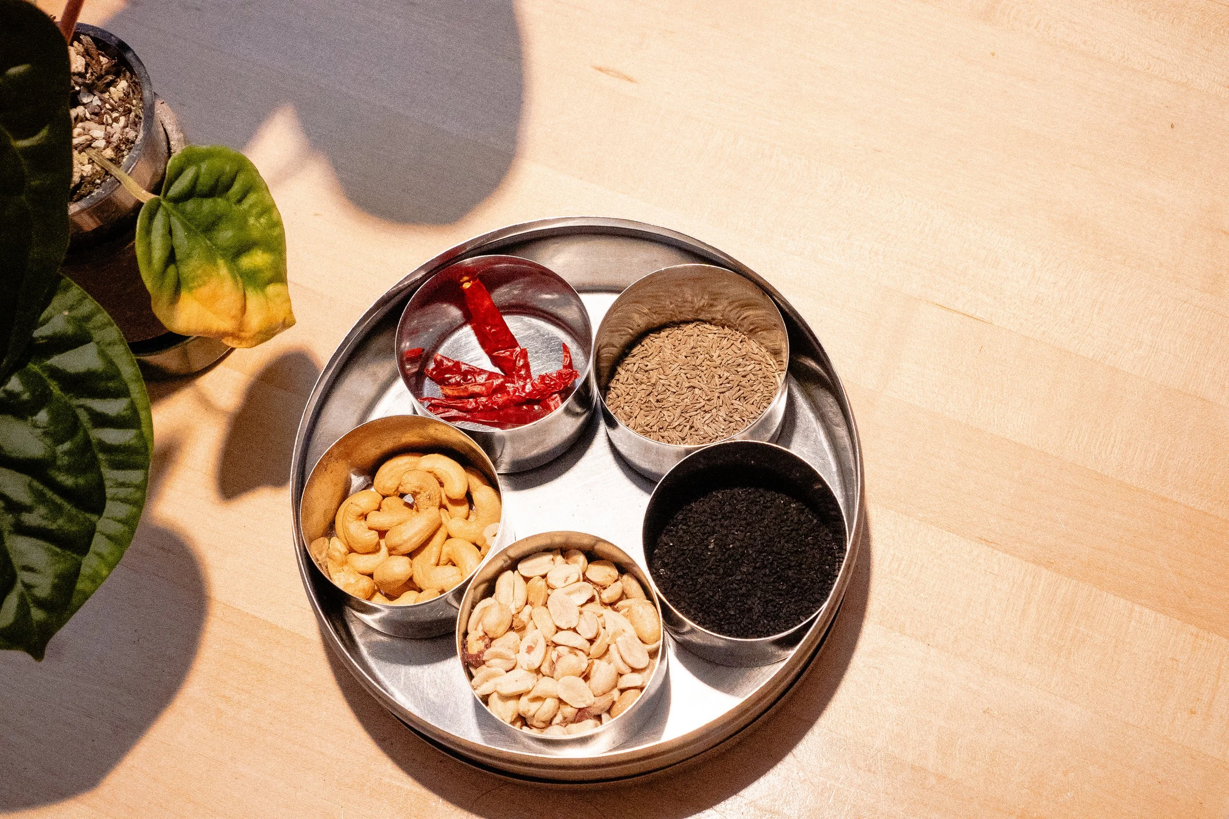 Assorted spices used for dukkah .