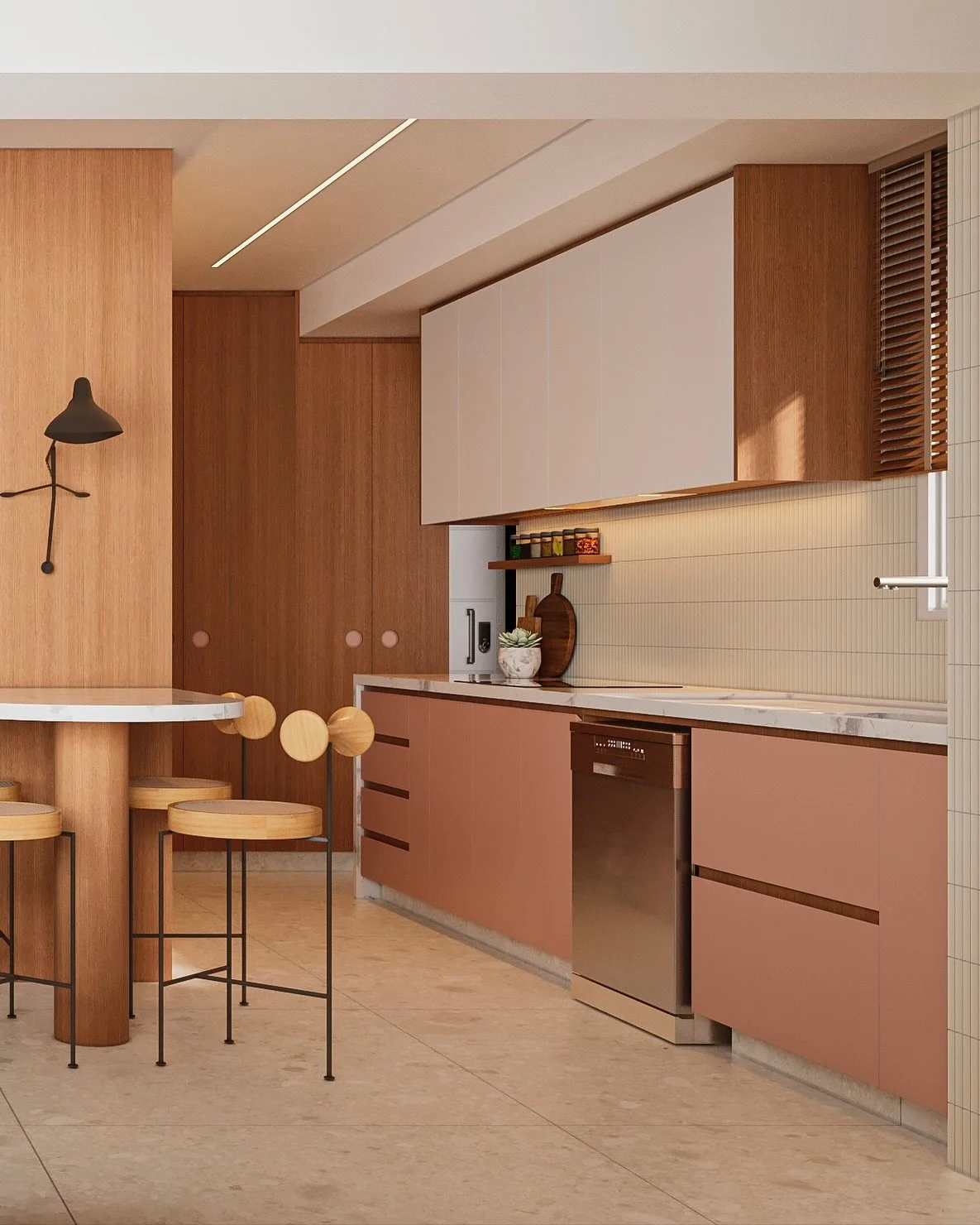 DS Ap S&atilde;o Bernardo MG &bull; Mais uma cozinha na reta final! 

Fizemos altera&ccedil;&otilde;es importantes no layout original da planta para torn&aacute;-la mais funcional e integrada ao restante da casa e para receber eletros da @tramontinao