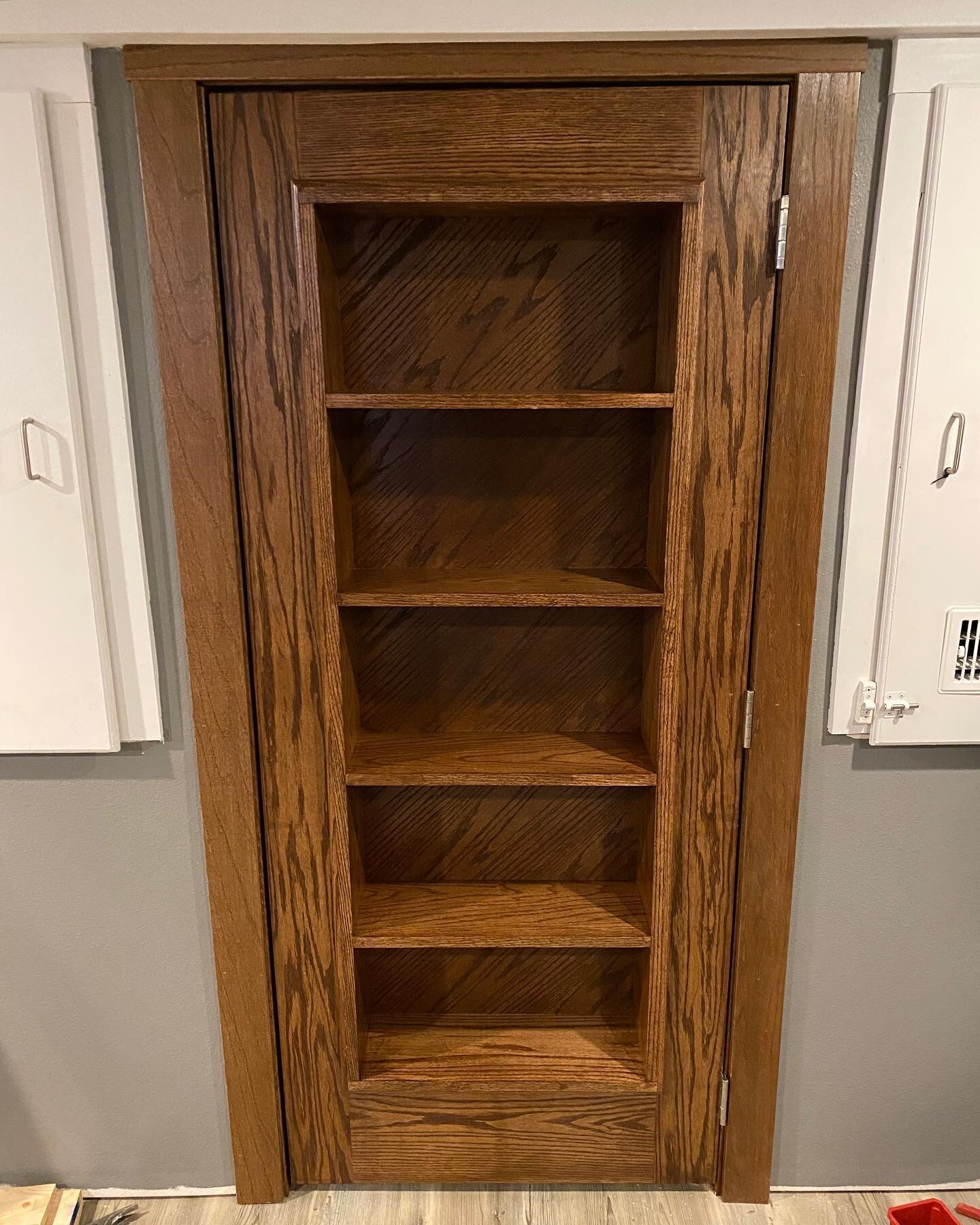 We do custom pieces! Check out this hand made custom bookshelf door. Really looks great with it&rsquo;s rich red oak and a hickory stain!