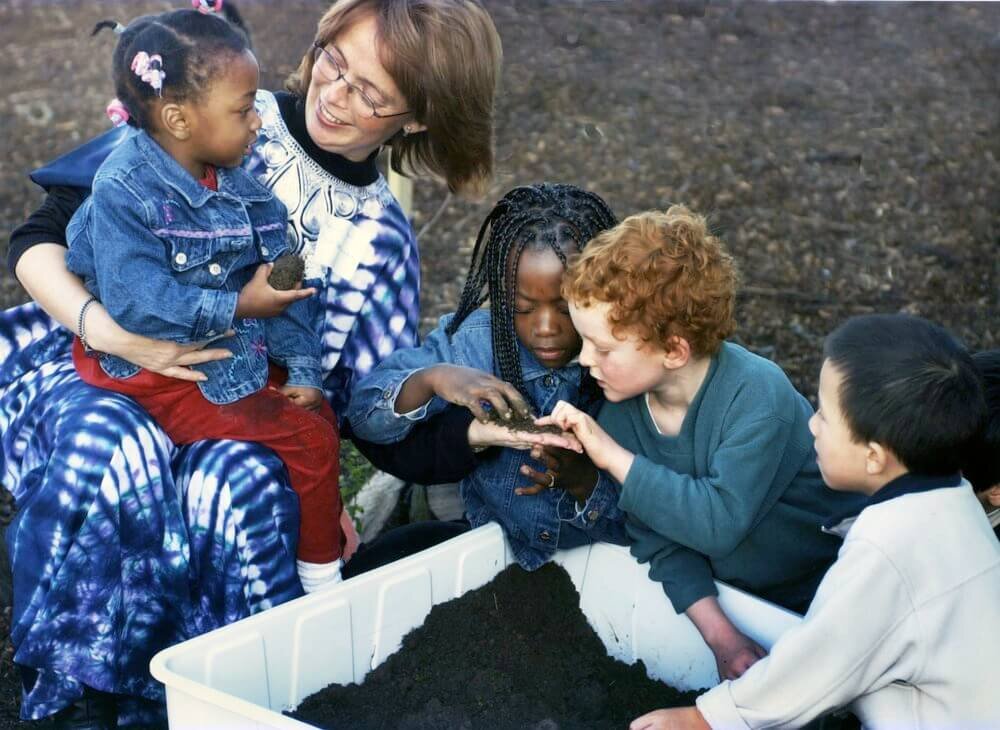 Melanie working with children