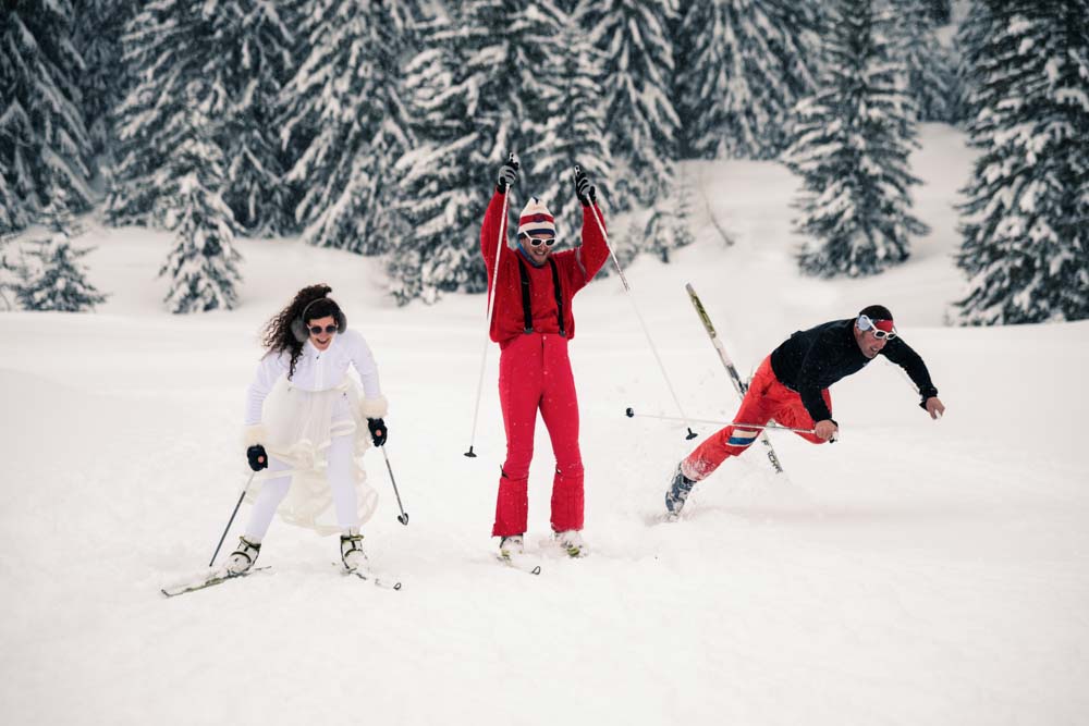 photographe de mariage à la montagne - ski