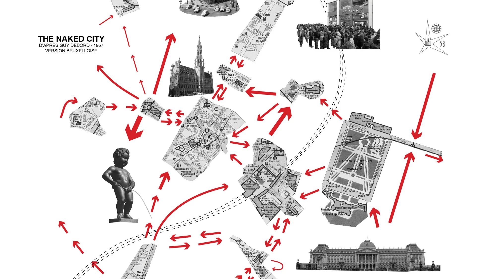 Situationist Guy Debord experimented with mental maps that show the use of cities rather than their geographical configuration.