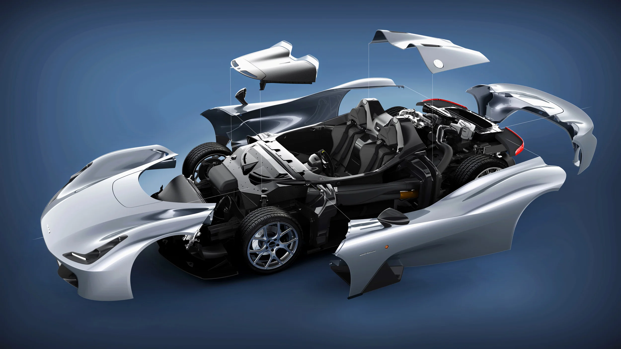 ULTRA LIGHTWEIGHT carbon fiber body ( 855kg )