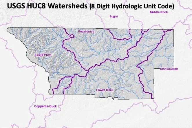 Five USDA HUC-8 Watersheds