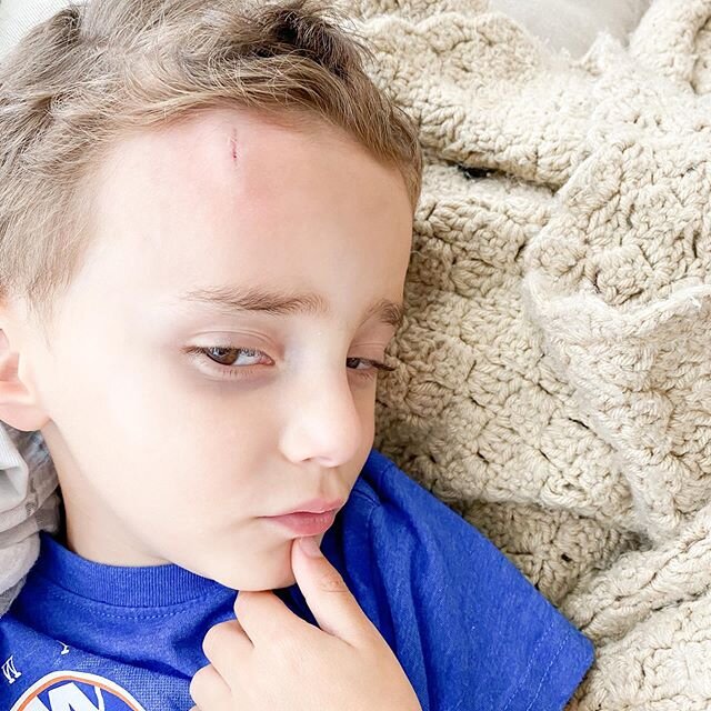 06.26.20 He fell and hit his head the other day. More like, he was running full speed, slipped, and smashed his head on the corner of our buffet. Literally knocked the wind out of him. It was that slow motion reaction where I saw it all happening and