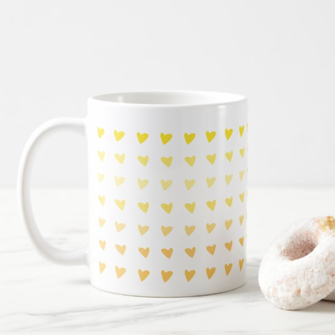 Yellow Ombré Hearts Mug